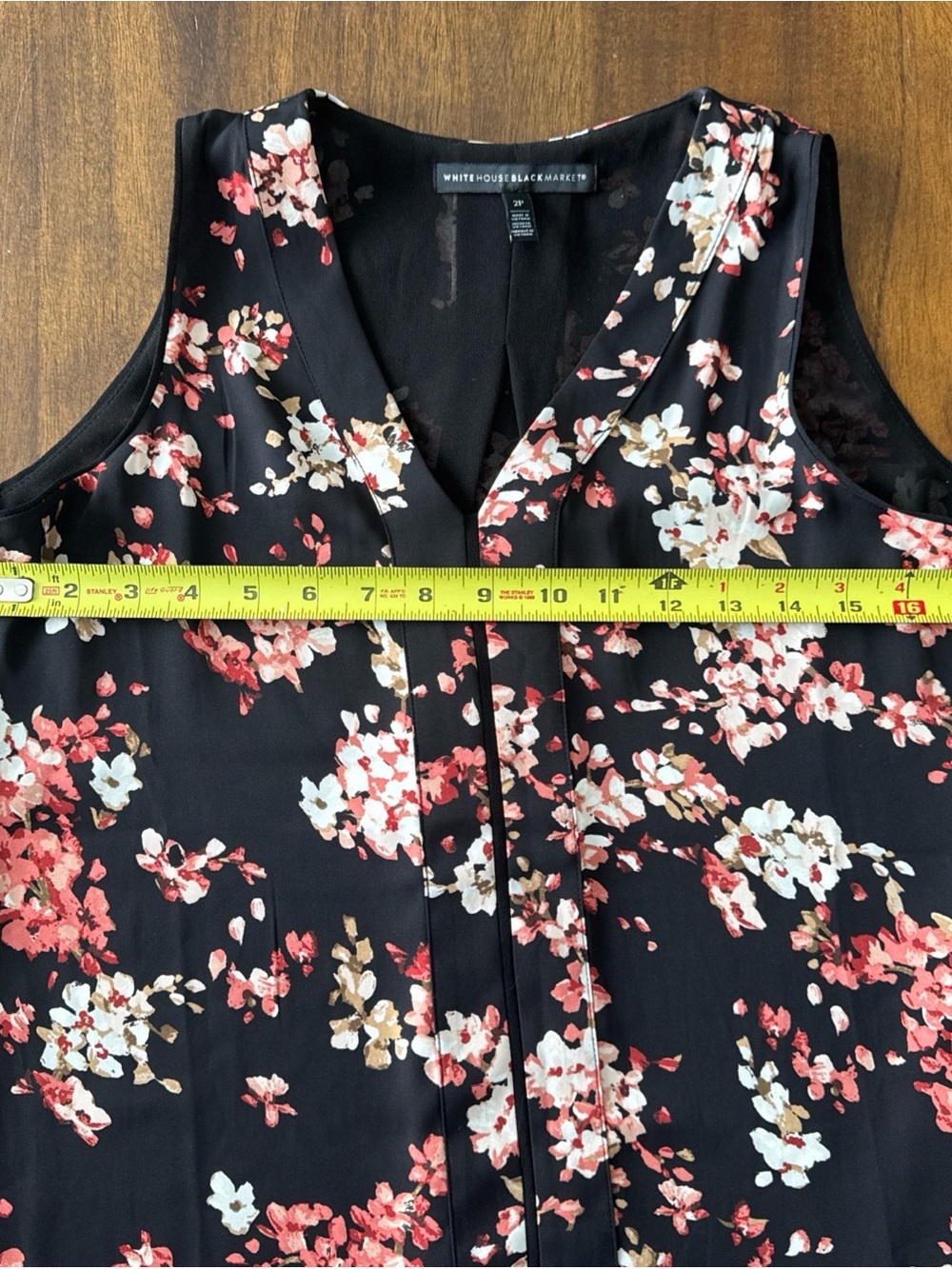 White House Black Market Sleeveless Floral V Neck Top Tank Shirt Petite 2 P - Picture 8 of 10